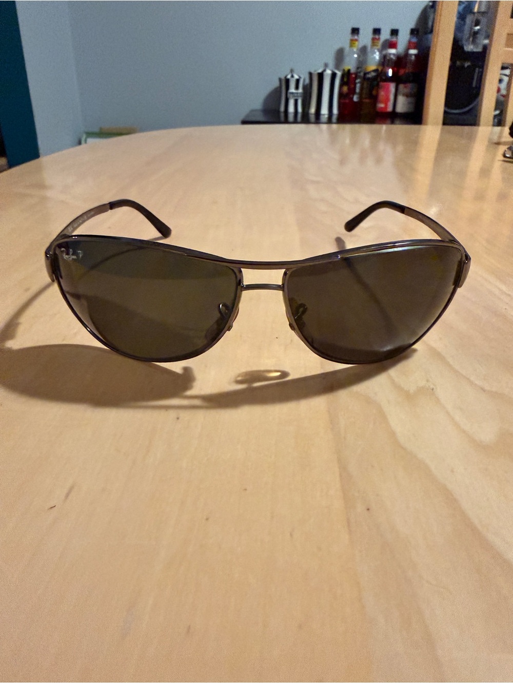 Ray-Ban RB3342 Warrior- sporty wrap-around aviator sunglasses polarized